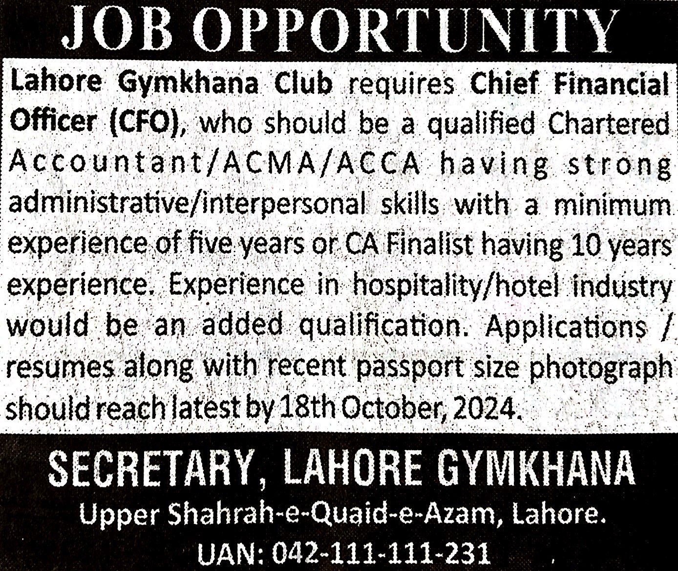 Chief Financial Officer(CFO)
